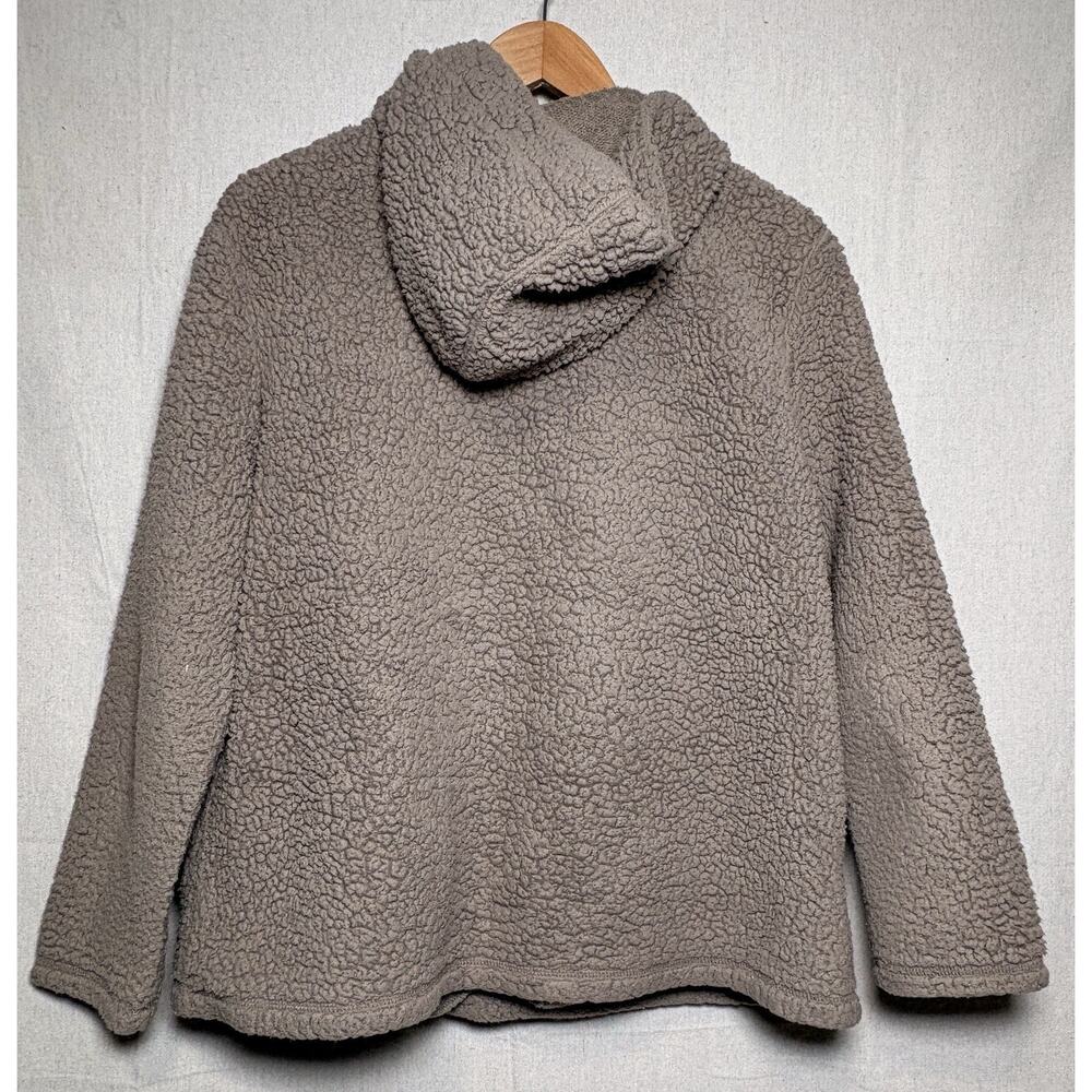 Koolaburra By UGG Hoodie Women's Small Taupe Brushed Back Sherpa Fleece 1/4 Zip - Picture 2 of 4